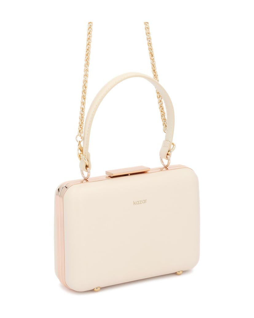 Kazar-Exit-bag-with-handle-and-gold-chain-biela