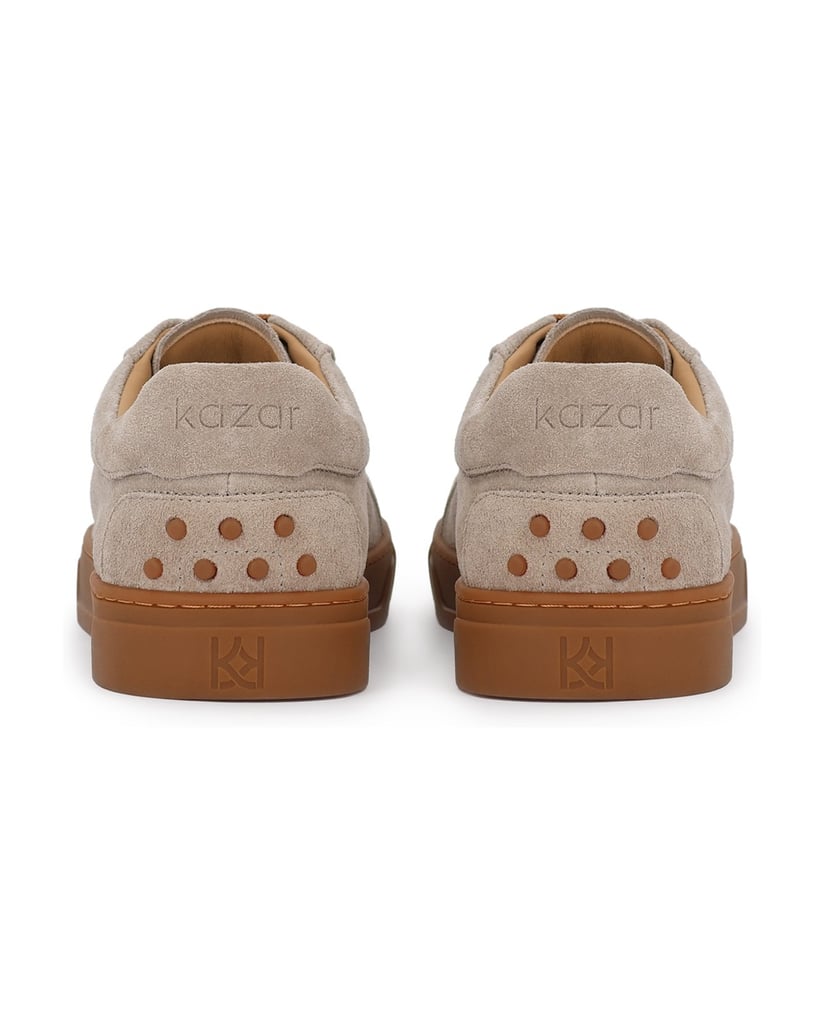 Kazar-Men's-suede-sneakers-with-contrasting-laces-and-outsole-tmavošedá