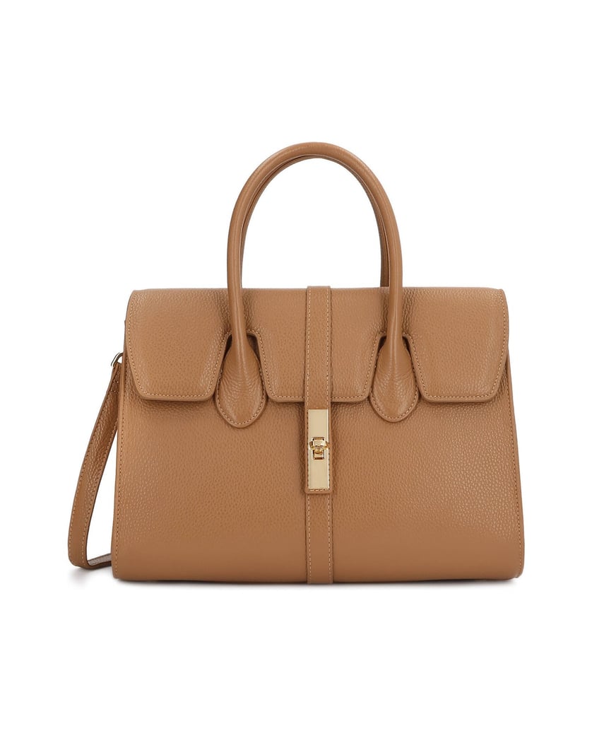 Kazar-Light-brown-top-handle-bags-with-double-compartment-velbloudí