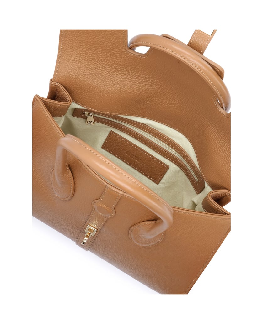 Kazar-Light-brown-top-handle-bags-with-double-compartment-velbloudí