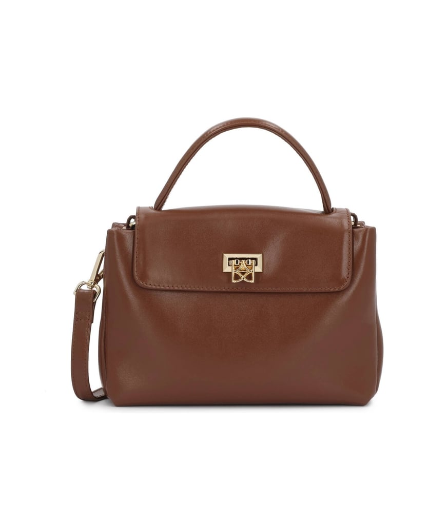 Kazar-Brown-handbag-with-a-flap-and-handle-hnědá