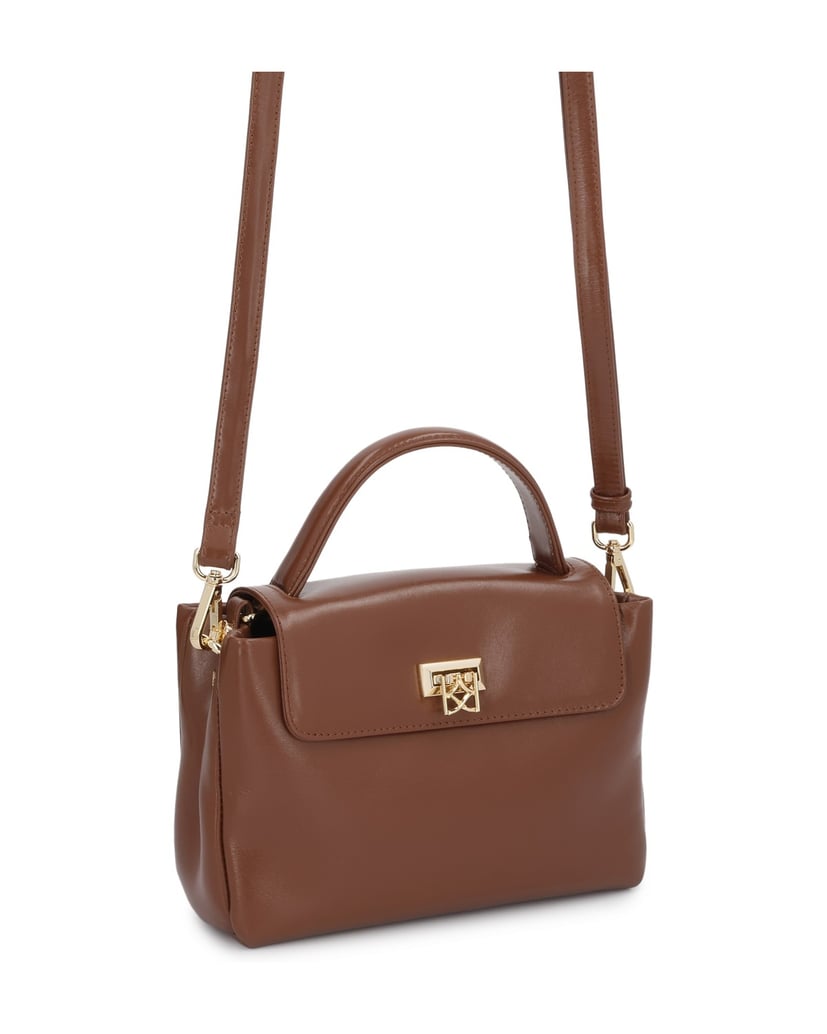 Kazar-Brown-handbag-with-a-flap-and-handle-hnědá