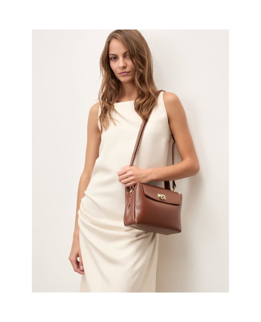 Kazar-Brown-handbag-with-a-flap-and-handle-hnědá