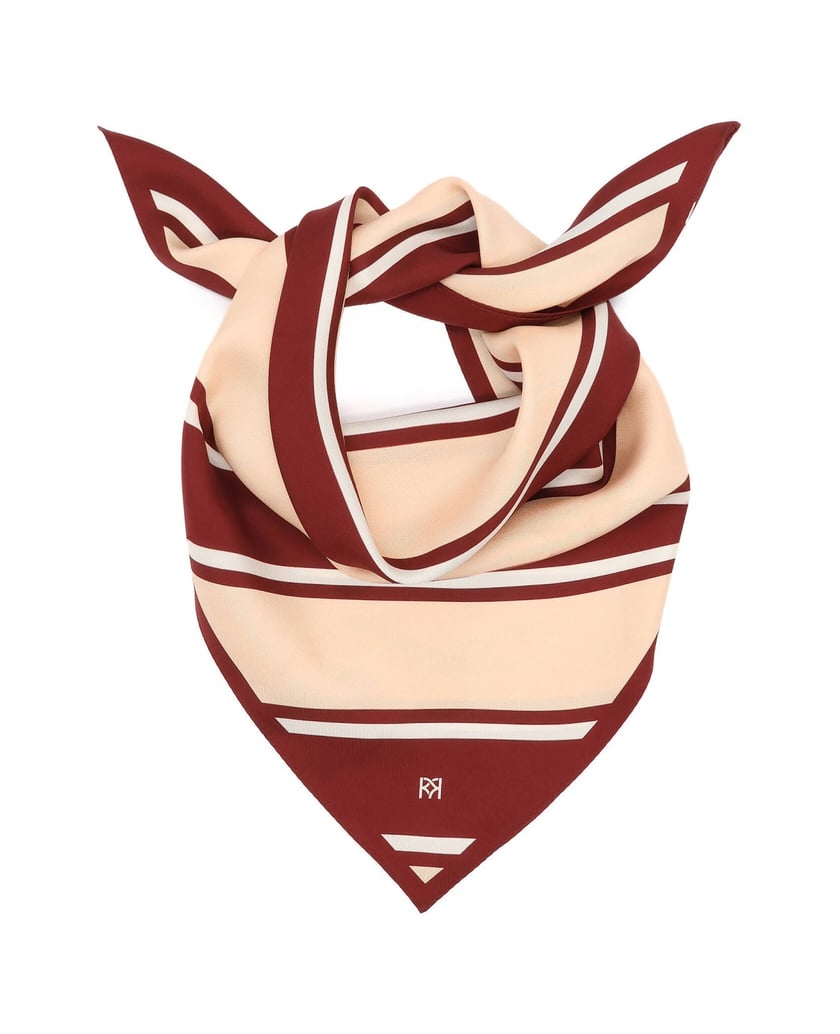 Kazar-Silk-scarves-in-beige-and-burgundy-with-elegant-stripes-béžová