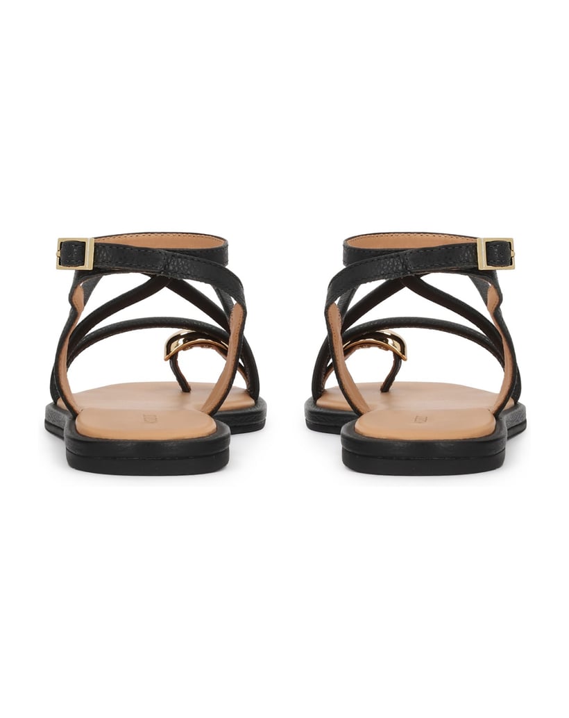 Kazar-Flat-sandals-with-decorated-toe-strap-černá