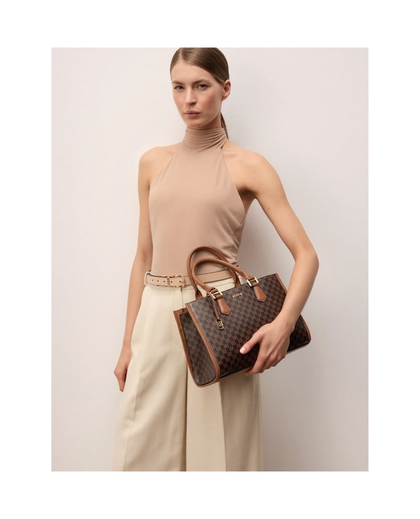 Kazar-Leather-handbag-with-monograms-and-metal-details-tmavá-hnedá