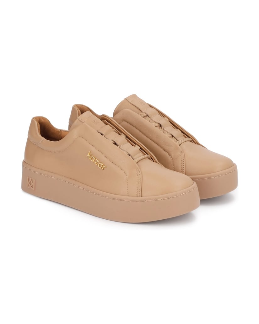 Kazar-Beige-sneakers-with-covered-lacing-and-gold-accents-béžová