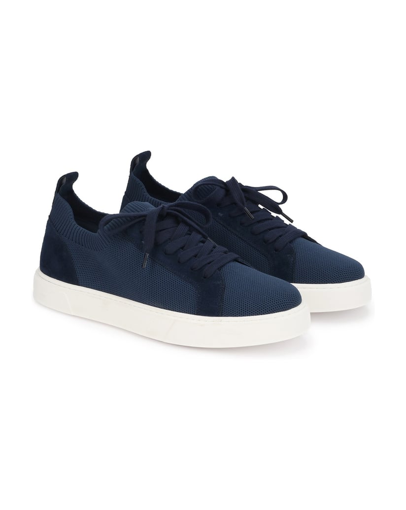 Kazar-Navy-blue-men's-sneakers-in-fabric-and-suede-with-contrasting-sole-tmavě-modrá