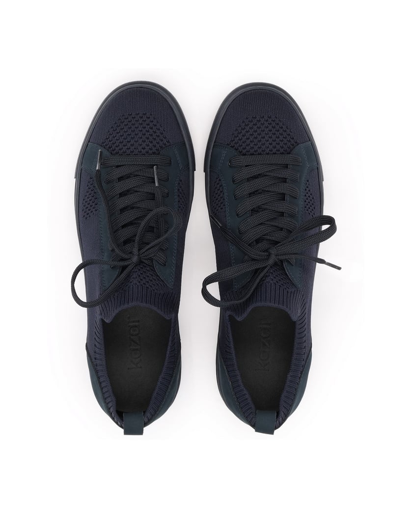 Kazar-Navy-blue-fabric-and-nubuck-sneakers-with-a-sock-drawstring-tmavě-modrá