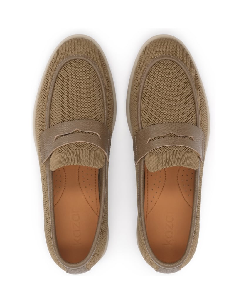Kazar-Halbschuhe-zum-Schieben-für-Männer-mit-perforiertem-Gewebe-und-Details-aus-Leder-taupe