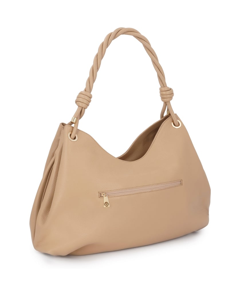 Kazar-Beige-leather-bag-with-decorated-handle-béžová