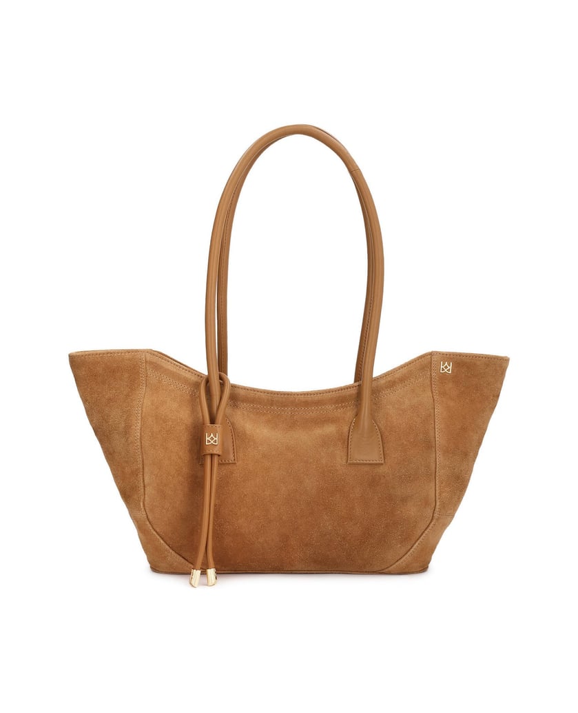 Kazar-Elegant-suede-bag-with-a-boat-shape-velbloudí
