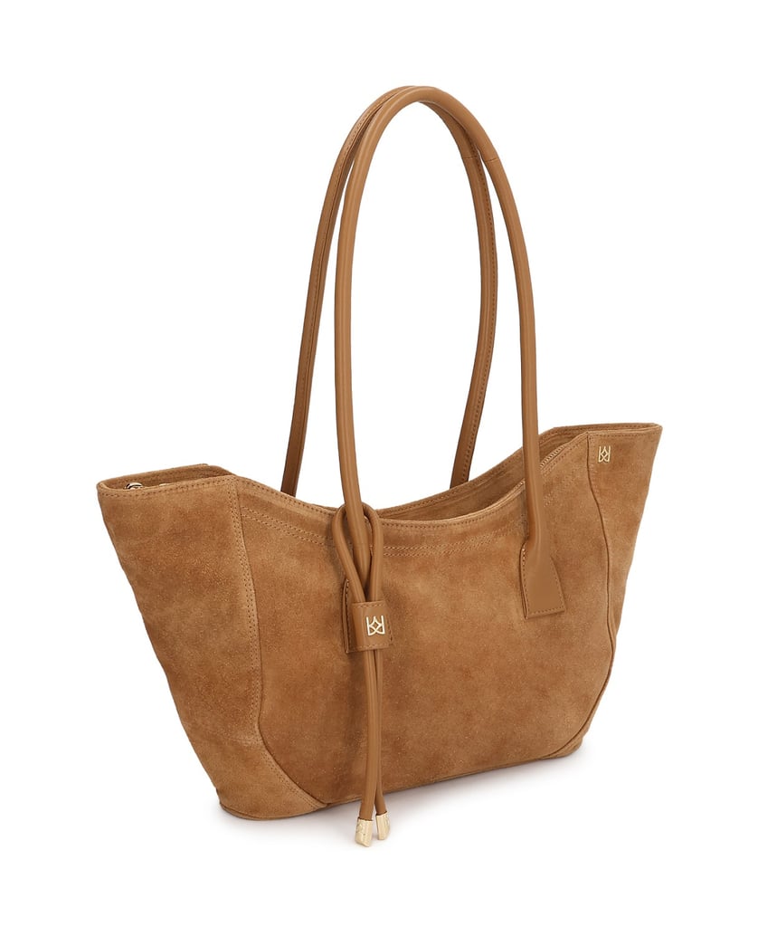 Kazar-Elegant-suede-bag-with-a-boat-shape-velbloudí
