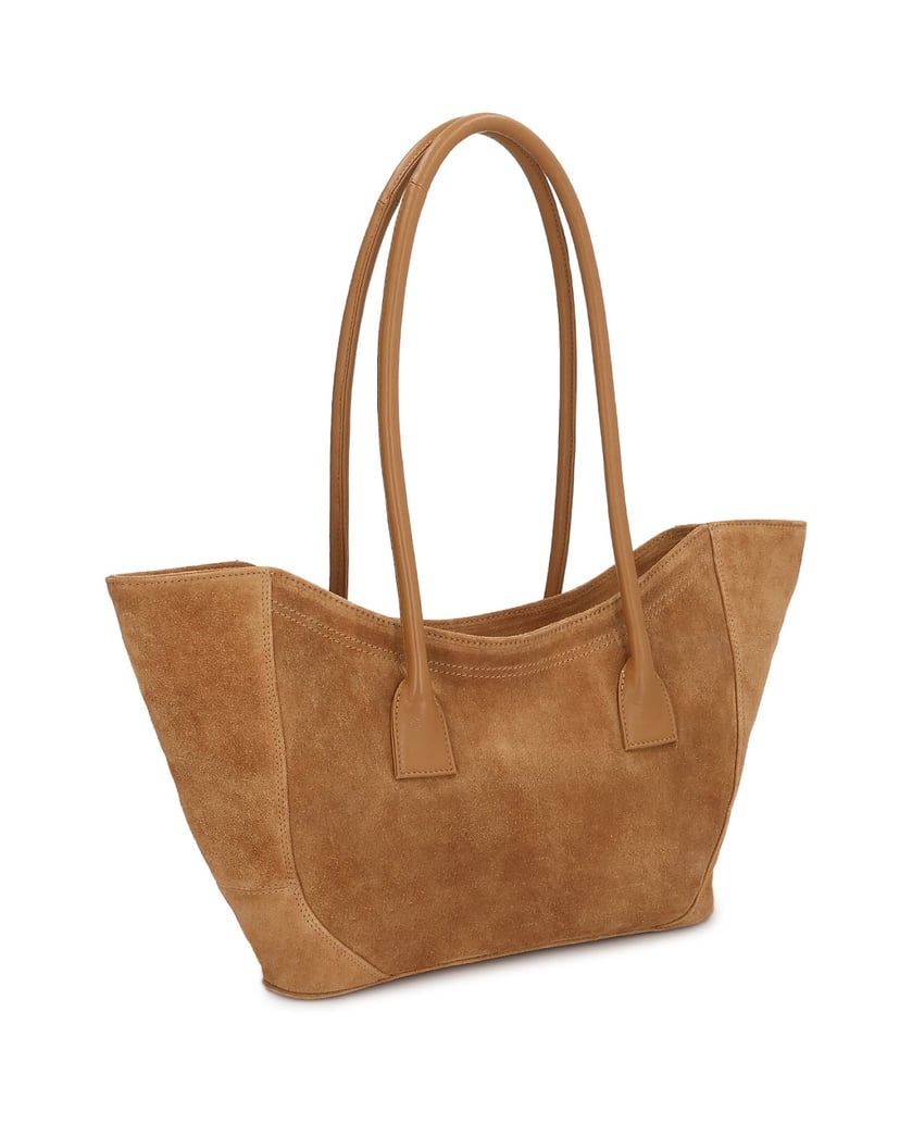 Kazar-Elegant-suede-bag-with-a-boat-shape-velbloudí