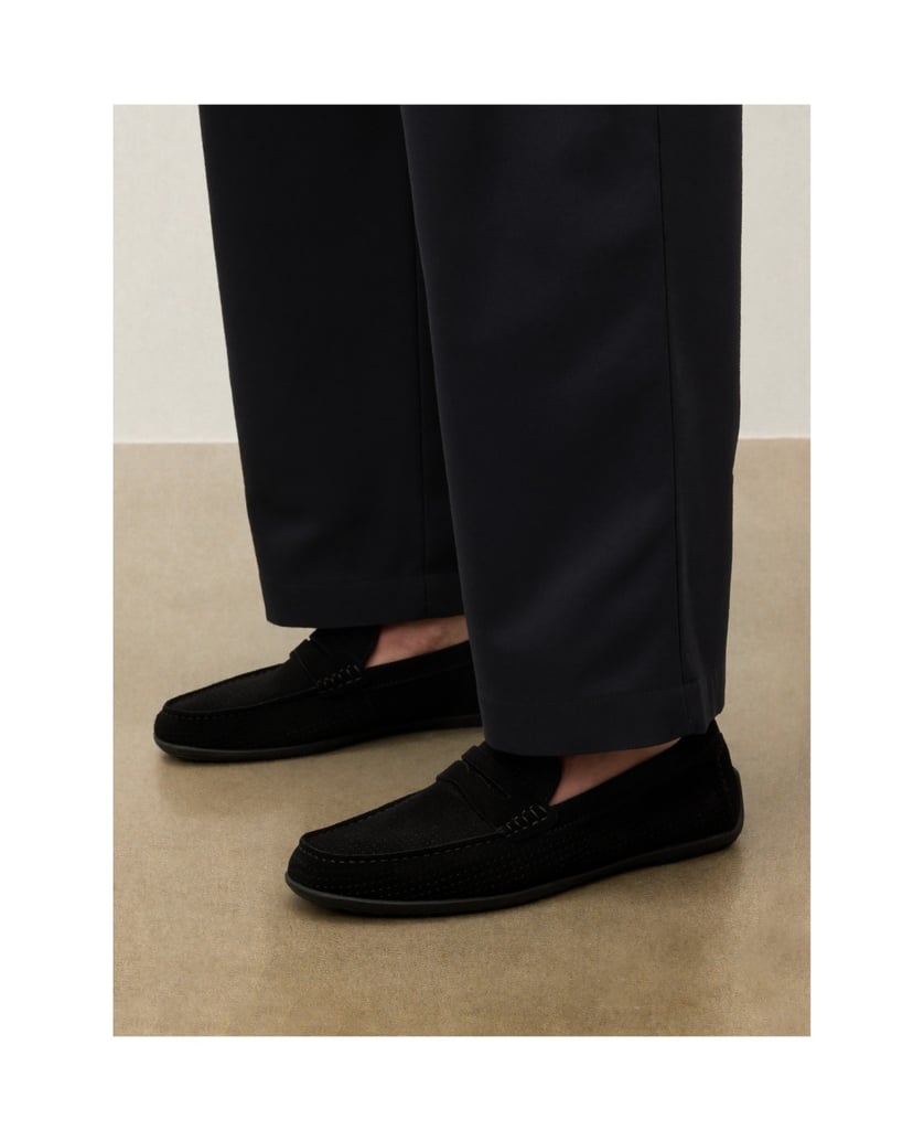 Kazar-Casual-moccasins-with-incomplete-perforation-černá