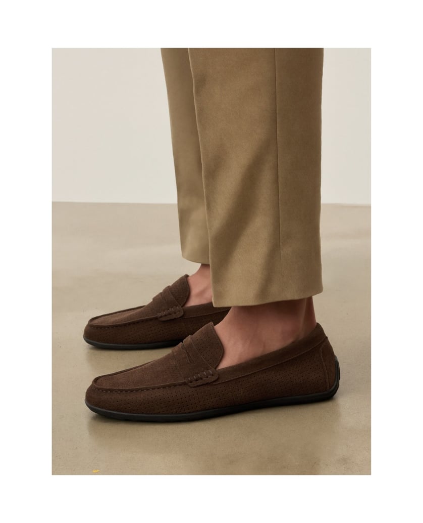 Kazar-Brown-perforated-suede-moccasins-hnedá