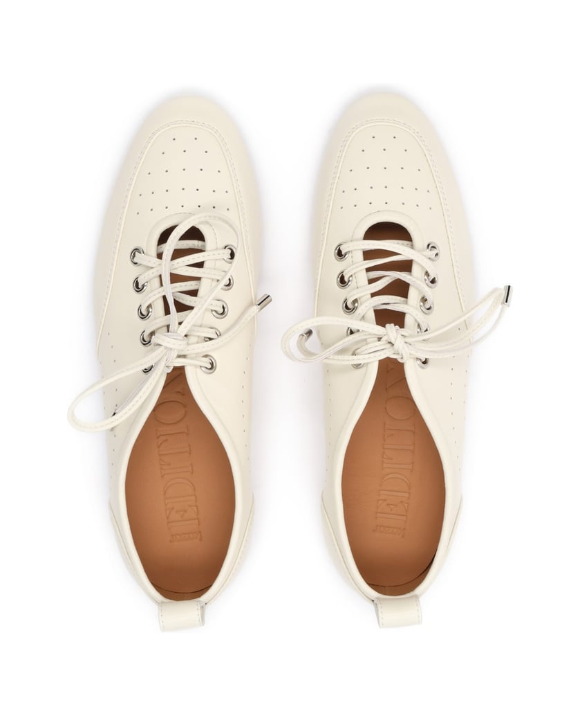 Kazar-EDITIONS-flat-shoes-with-exposed-lacing-and-perforations-bílá
