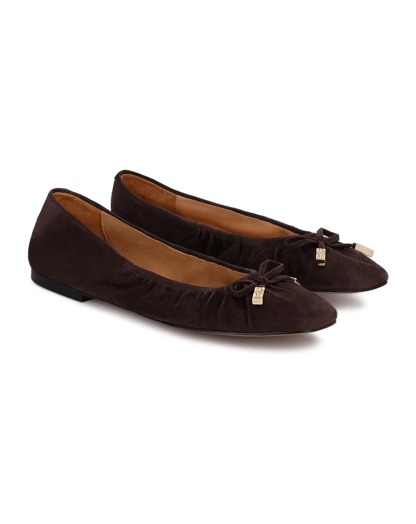 Kazar-Dark-brown-suede-ballerinas-with-bow-detail-tmavá-hnedá