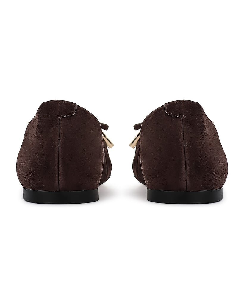 Kazar-Dark-brown-suede-ballerinas-with-bow-detail-tmavá-hnedá