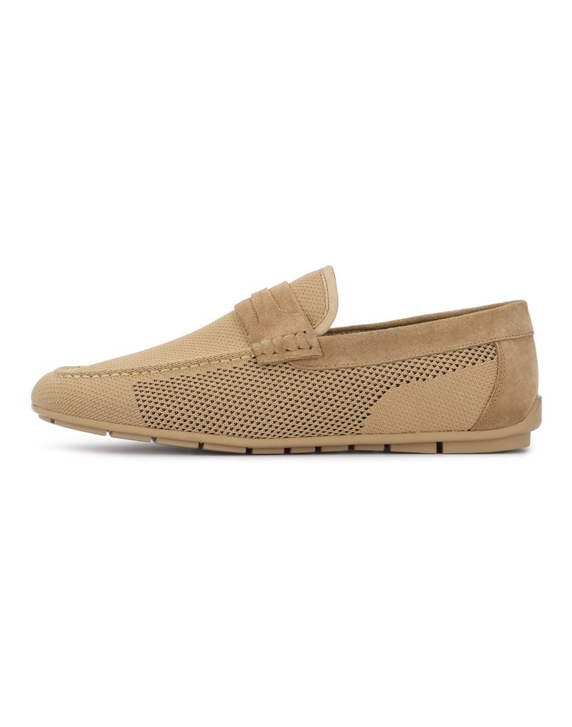 Kazar-Beige-fabric-and-suede-moccasins-béžová