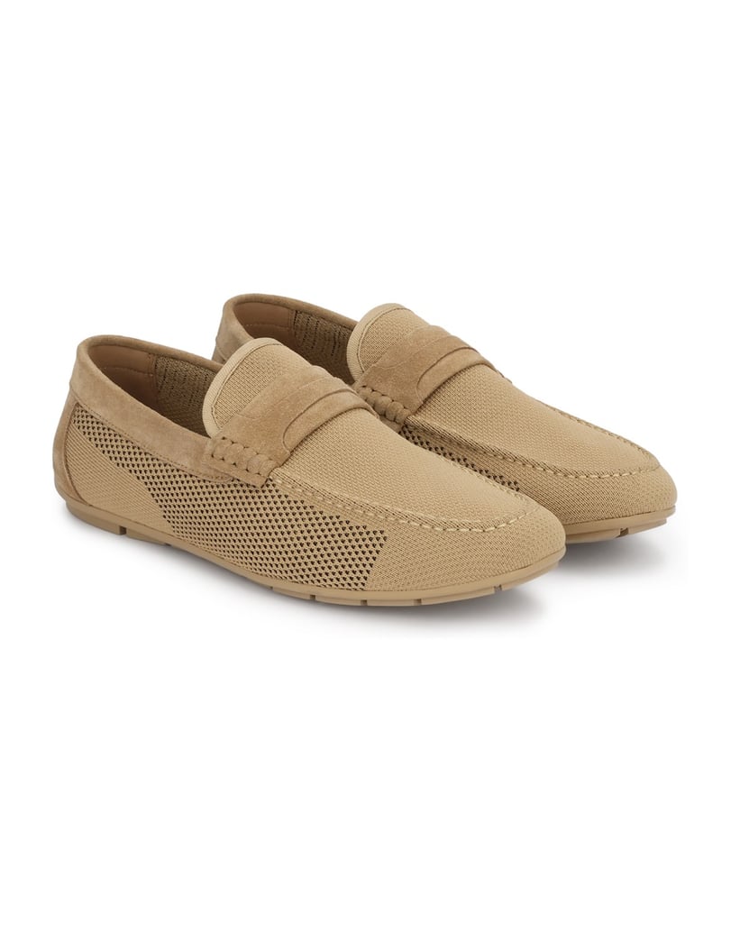 Kazar-Beige-fabric-and-suede-moccasins-béžová