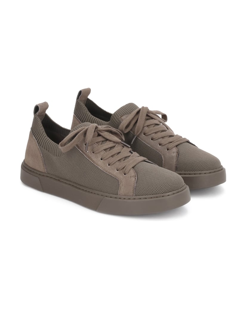 Kazar-Taupe-sneakers-in-fabric-and-suede-tmavošedá