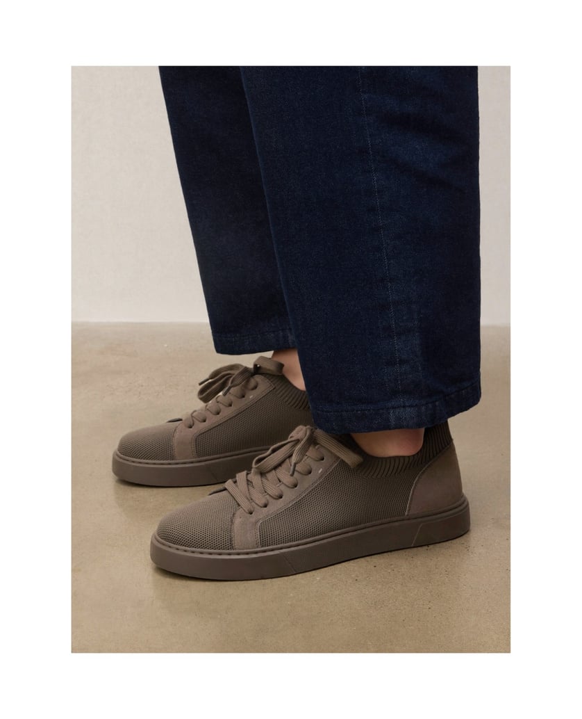 Kazar-Taupe-sneakers-in-fabric-and-suede-tmavošedá