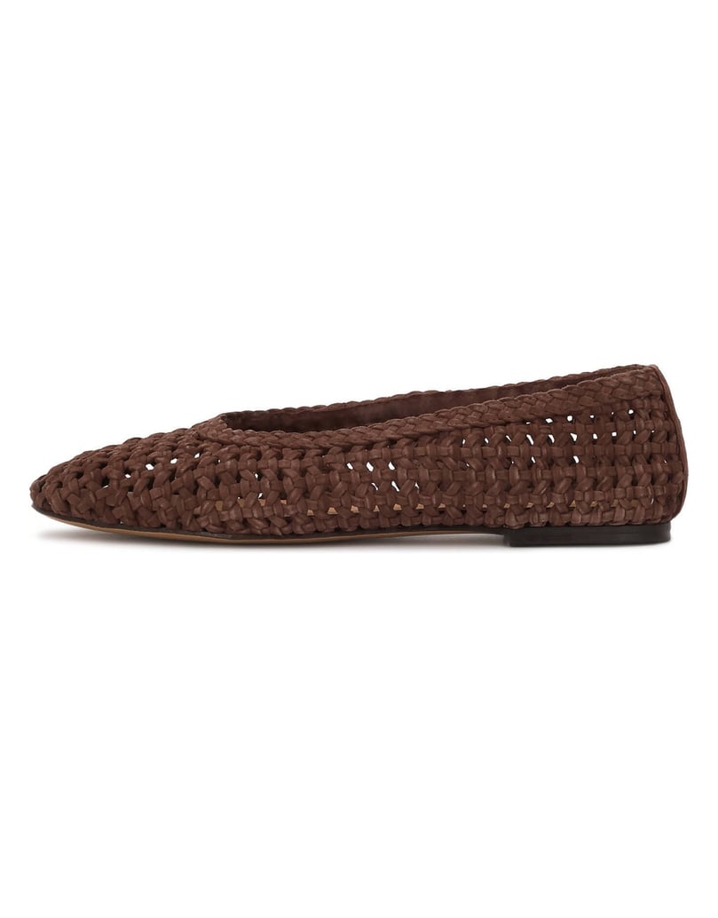 Kazar-Brown-openwork-leather-ballerinas-tmavě-hnědá