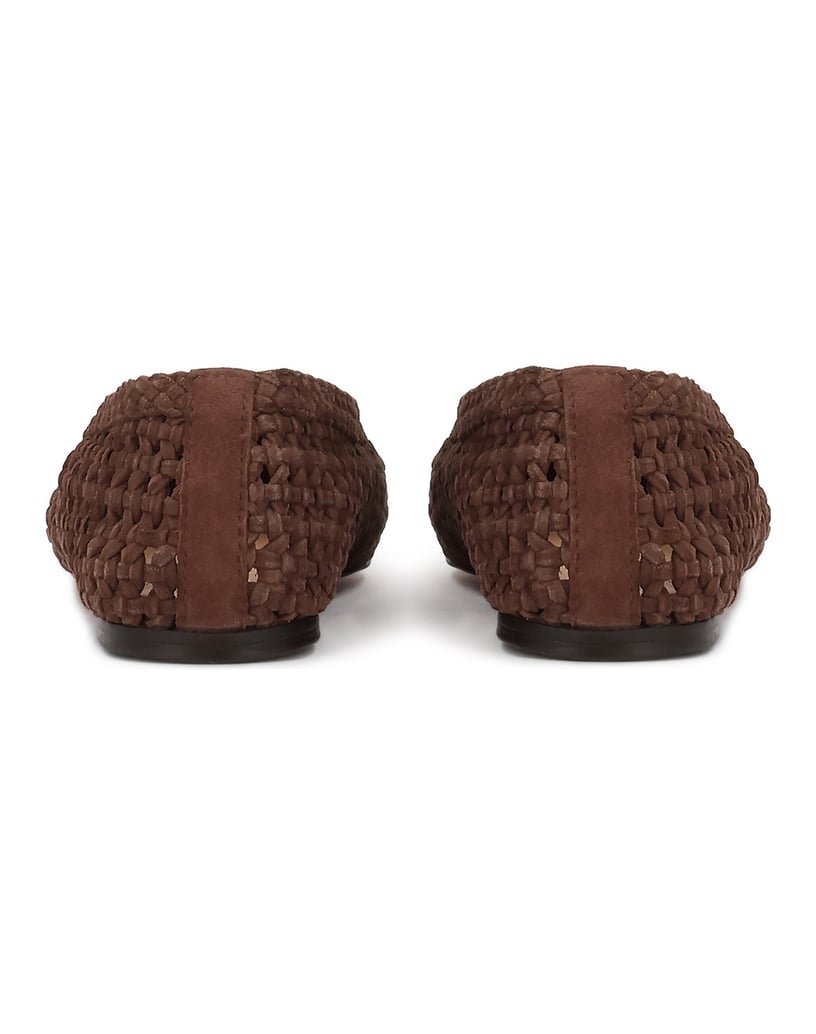 Kazar-Brown-openwork-leather-ballerinas-tmavě-hnědá