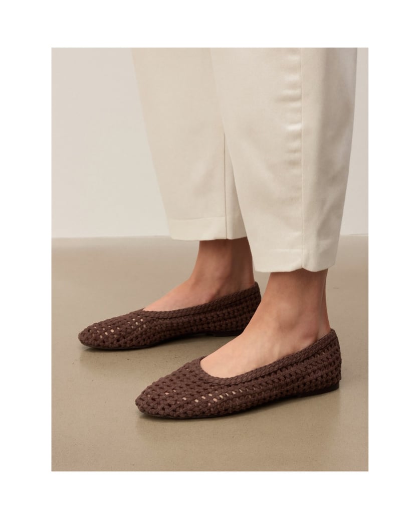 Kazar-Brown-openwork-leather-ballerinas-tmavě-hnědá