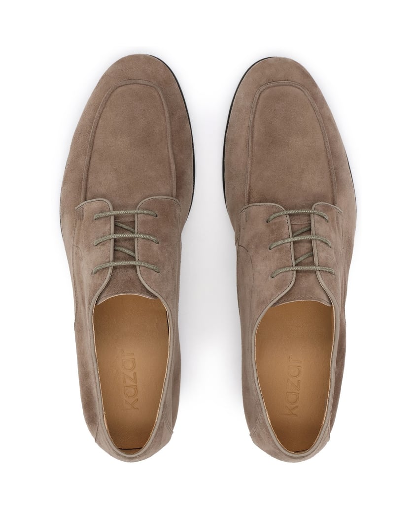 Kazar-Casual-taupe-suede-derby-tmavošedá