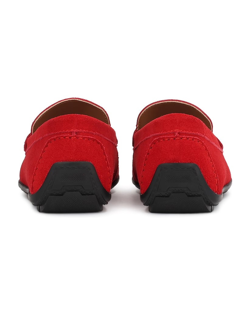 Kazar-Rote-Mokassins-aus-perforiertem-Wildleder-mit-flexibler-Sohle-rot