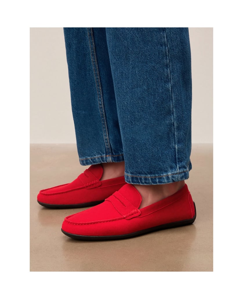 Kazar-Rote-Mokassins-aus-perforiertem-Wildleder-mit-flexibler-Sohle-rot