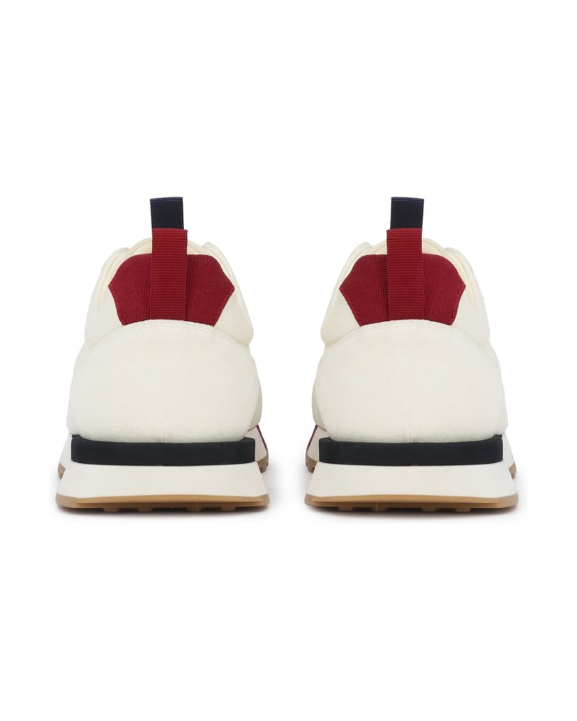 Kazar-White-and-maroon-men's-sneakers-bílá