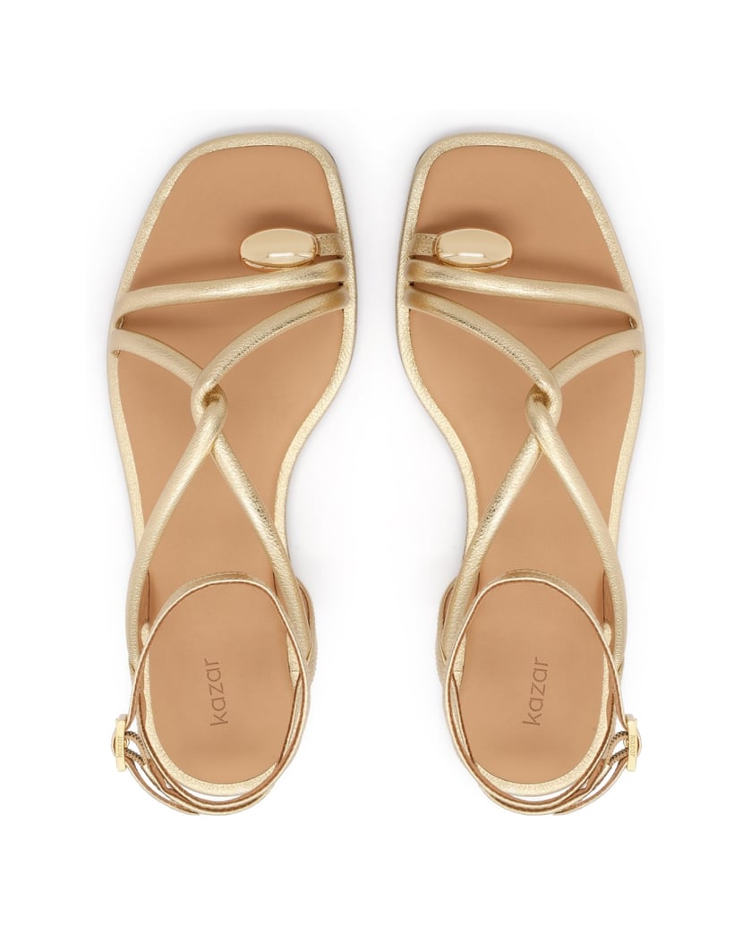 Kazar-Elegant-Genuine-leather-women's-sandals-in-gold-color-zlatá