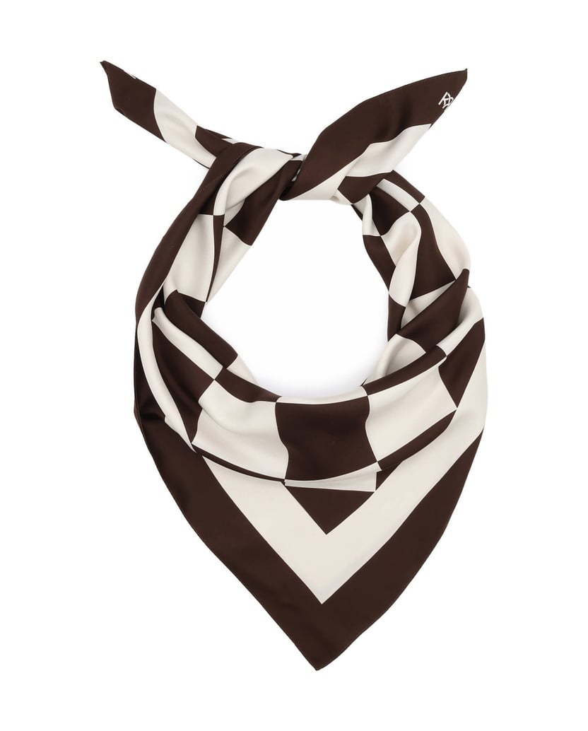 Kazar-Silk-scarves-in-white-and-brown-checkerboard-with-elegant-border-biela