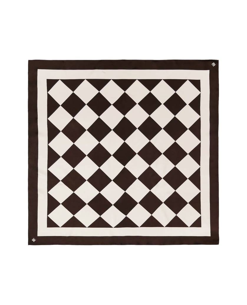 Kazar-Silk-scarves-in-white-and-brown-checkerboard-with-elegant-border-biela