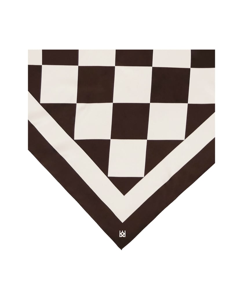 Kazar-Silk-scarves-in-white-and-brown-checkerboard-with-elegant-border-biela