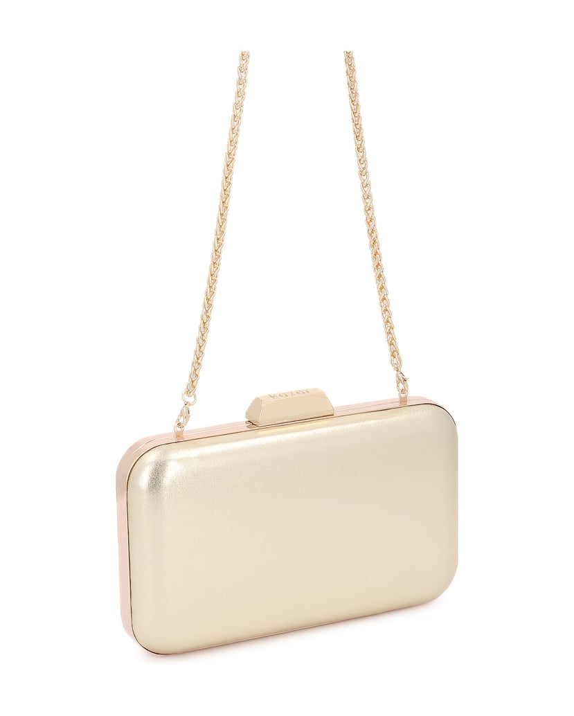 Kazar-Elegant-clutch-bag-with-detachable-chain-zlatá