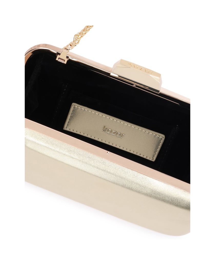 Kazar-Elegant-clutch-bag-with-detachable-chain-zlatá