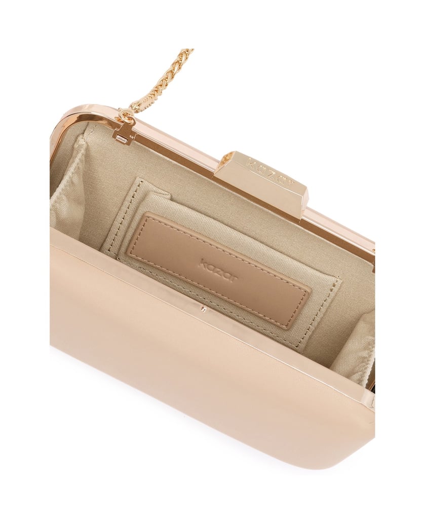 Kazar-Evening-stiff-chain-handbag-béžová