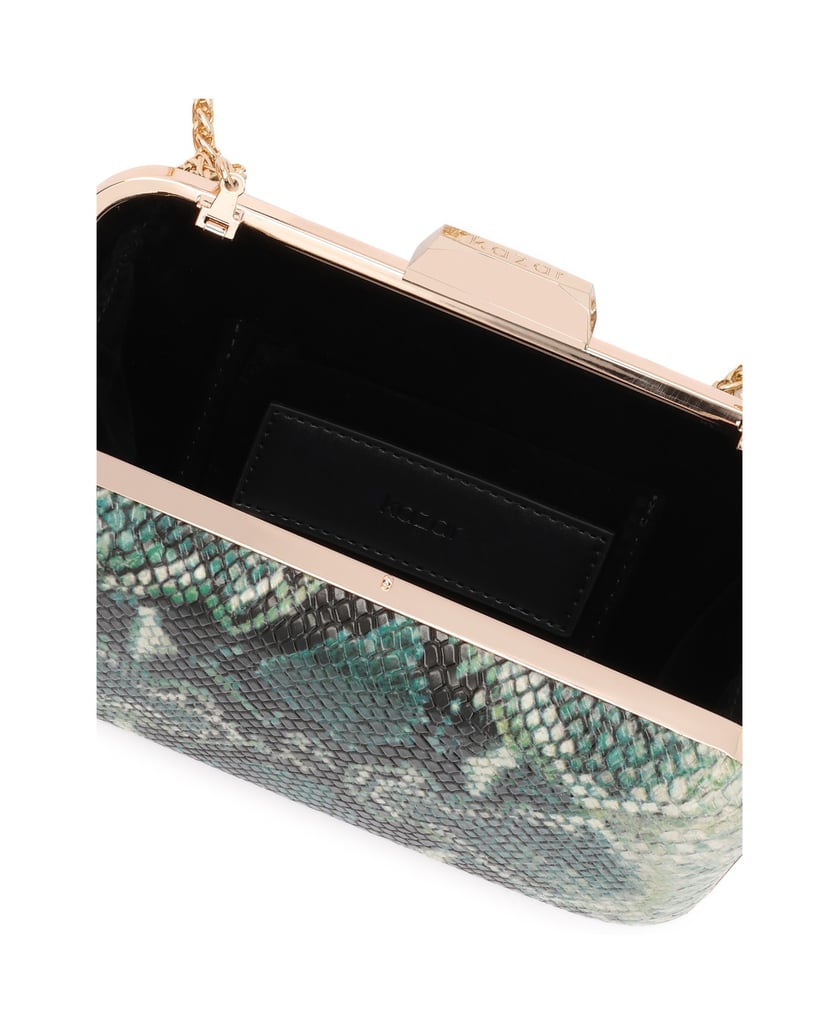 Kazar-Clutch-bag-snake-print-in-shades-of-green-zelená