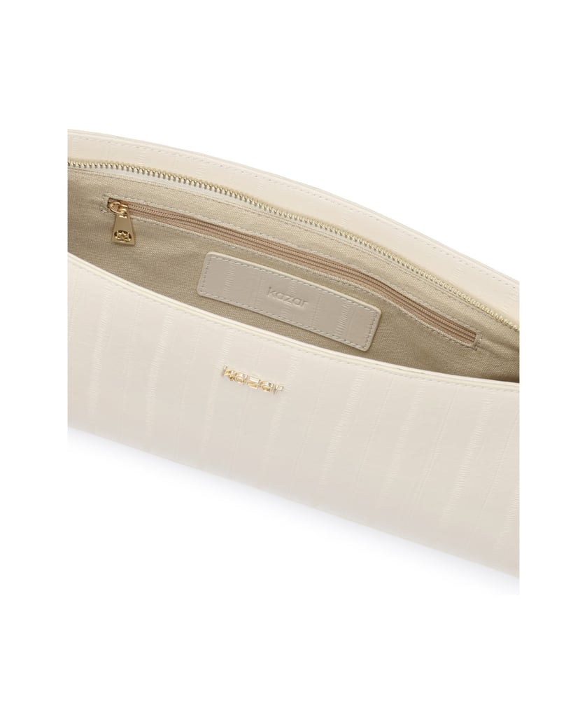 Kazar-Oblong-baguette-bag-in-embossed-leather-biela