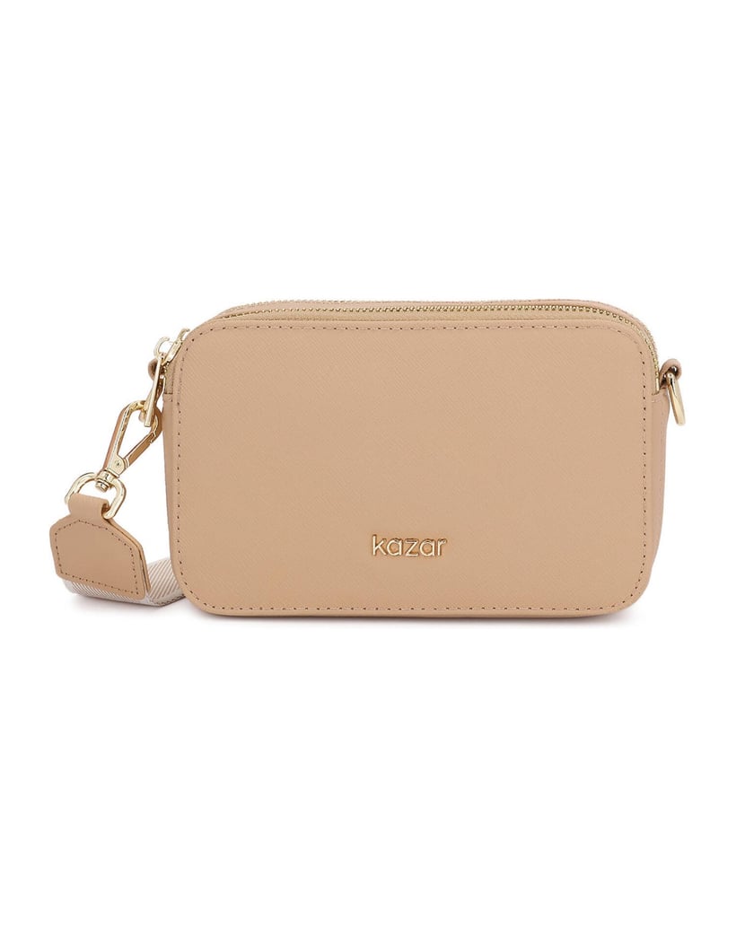 Kazar-Beige-bag-with-geometric-form-béžová