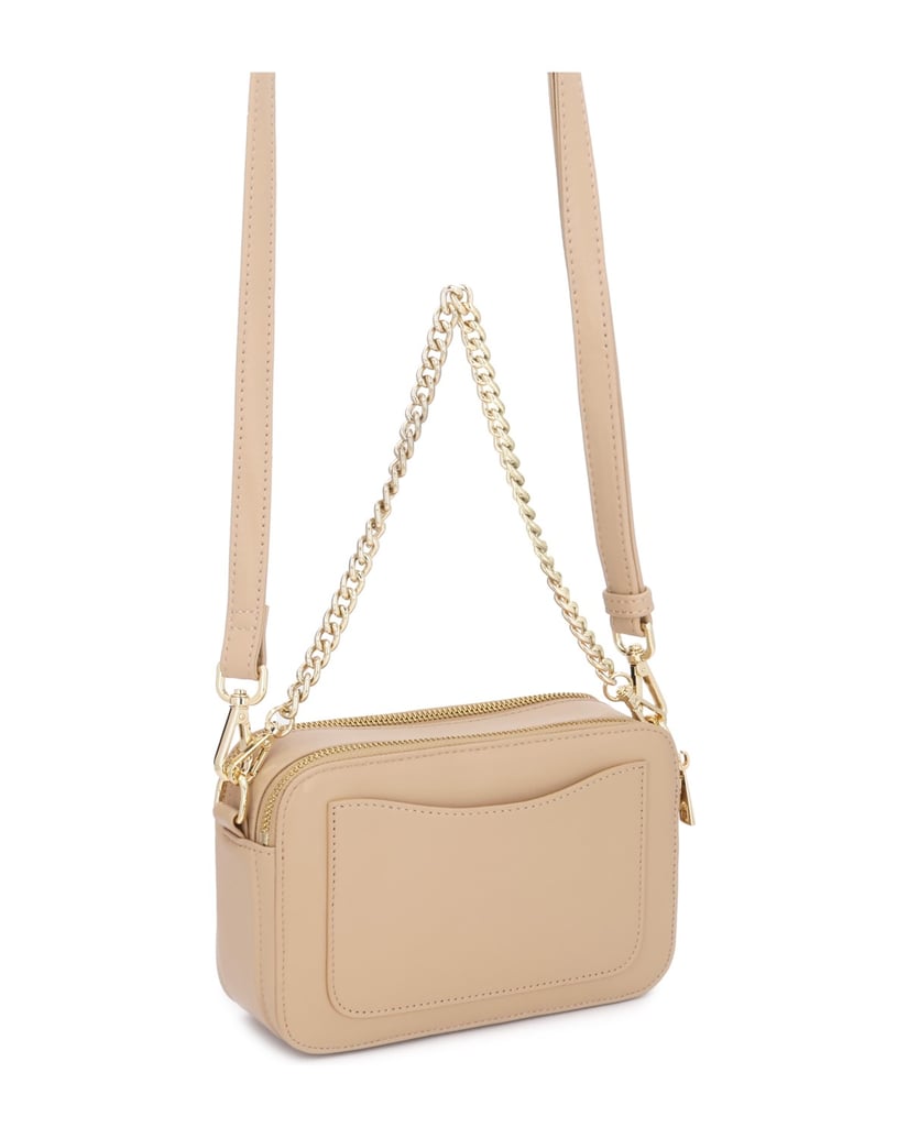 Kazar-Leather-crossbody-bag-with-chain-and-straps-béžová