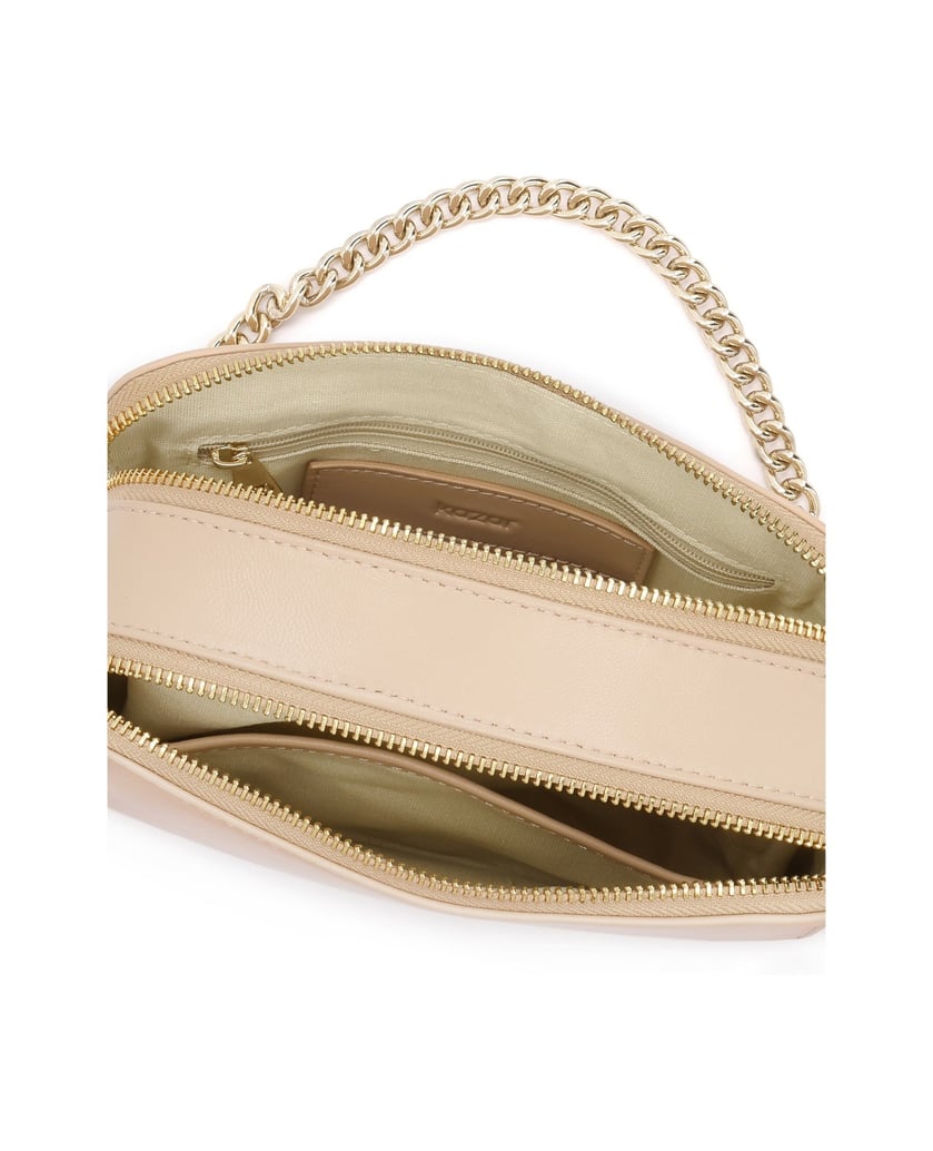 Kazar-Leather-crossbody-bag-with-chain-and-straps-béžová