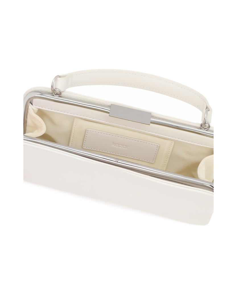 Kazar-White-wedding-bag-with-silver-chain-biela