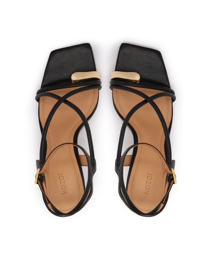 Kazar-Heeled-sandals-with-toe-straps-černá