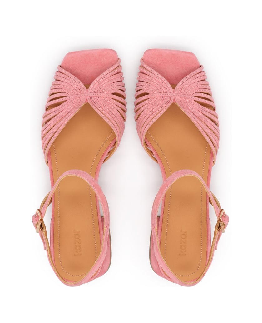 Kazar-Pink-low-heeled-sandals-růžová