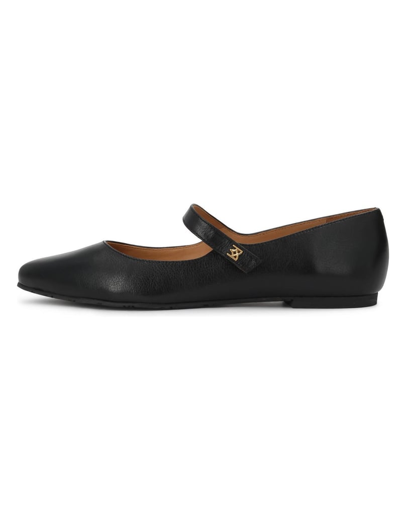 Kazar-Schwarze-Lederballerinas-mit-Riemen-schwarz